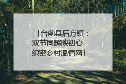 台前县后方镇：双节同辉映初心 织密乡村温情网