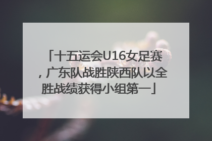 十五运会U16女足赛，广东队战胜陕西队以全胜战绩获得小组第一