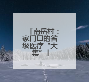 南岳村：家门口的省级医疗“大集”