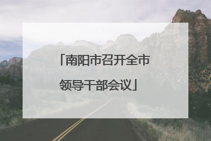 南阳市召开全市领导干部会议