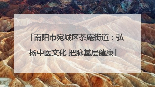 南阳市宛城区茶庵街道：弘扬中医文化 把脉基层健康
