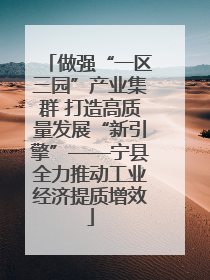 做强“一区三园”产业集群 打造高质量发展“新引擎”——宁县全力推动工业经济提质增效
