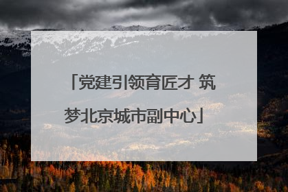 党建引领育匠才 筑梦北京城市副中心