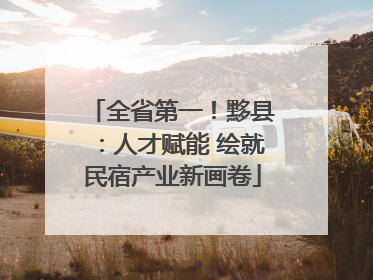 全省第一！黟县：人才赋能 绘就民宿产业新画卷