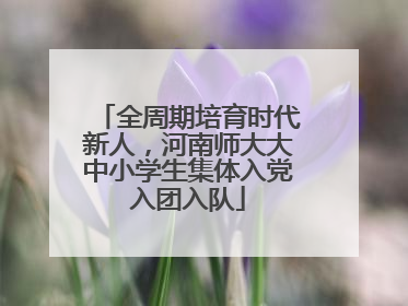 全周期培育时代新人，河南师大大中小学生集体入党入团入队