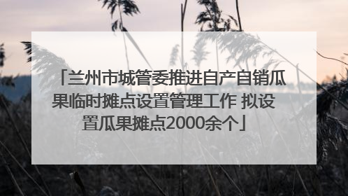 兰州市城管委推进自产自销瓜果临时摊点设置管理工作 拟设置瓜果摊点2000余个