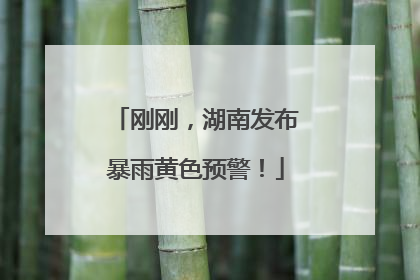 刚刚，湖南发布暴雨黄色预警！