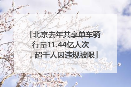 北京去年共享单车骑行量11.44亿人次，超千人因违规被限