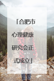 合肥市心理健康研究会正式成立