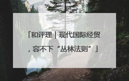 和评理｜现代国际经贸，容不下“丛林法则”
