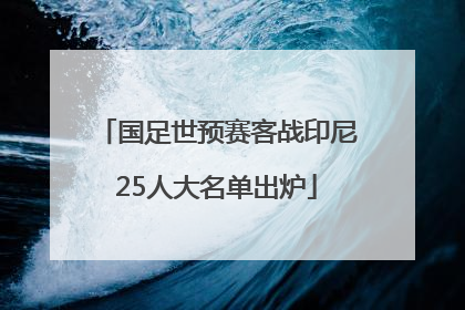 国足世预赛客战印尼25人大名单出炉