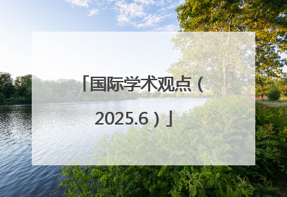 国际学术观点（2025.6）
