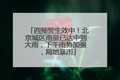四预警生效中！北京城区雨量已达中到大雨，下午雨势加强，局地暴雨