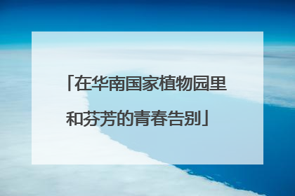 在华南国家植物园里和芬芳的青春告别