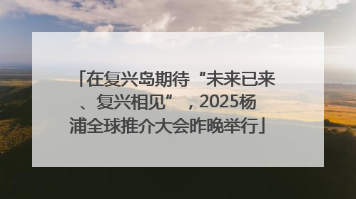在复兴岛期待“未来已来、复兴相见”，2025杨浦全球推介大会昨晚举行