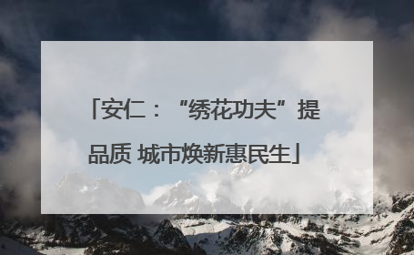 安仁：“绣花功夫”提品质 城市焕新惠民生
