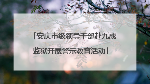 安庆市级领导干部赴九成监狱开展警示教育活动