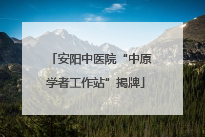 安阳中医院“中原学者工作站”揭牌