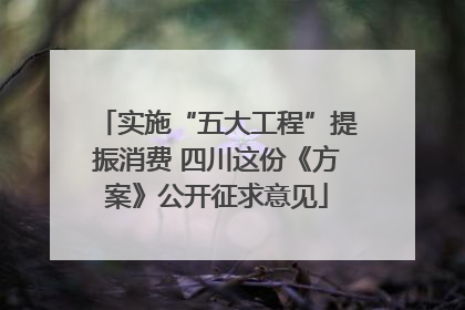 实施“五大工程”提振消费 四川这份《方案》公开征求意见