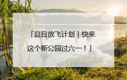 夏日放飞计划｜快来这个新公园过六一！