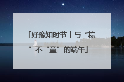 好豫知时节丨与“粽”不“童”的端午