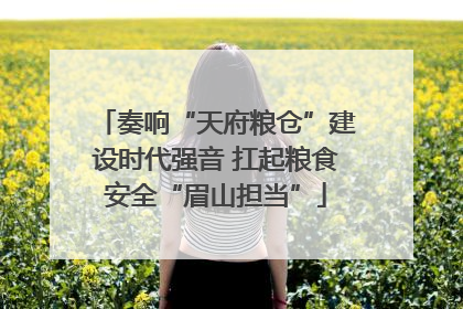 奏响“天府粮仓”建设时代强音 扛起粮食安全“眉山担当”