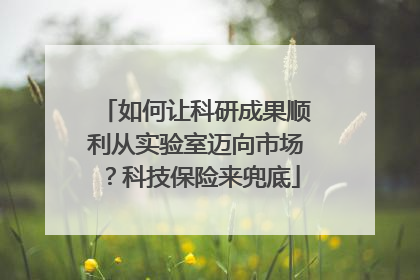 如何让科研成果顺利从实验室迈向市场？科技保险来兜底