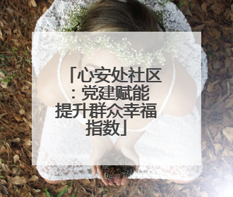 心安处社区：党建赋能 提升群众幸福指数