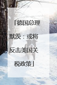 德国总理默茨：或将反击美国关税政策