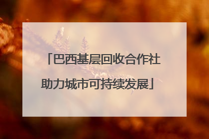 巴西基层回收合作社助力城市可持续发展