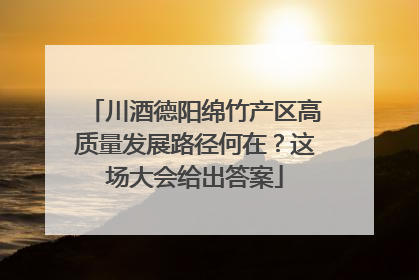 川酒德阳绵竹产区高质量发展路径何在？这场大会给出答案