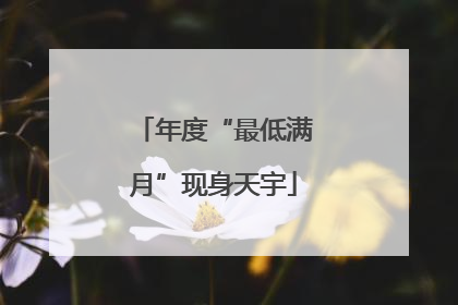 年度“最低满月”现身天宇
