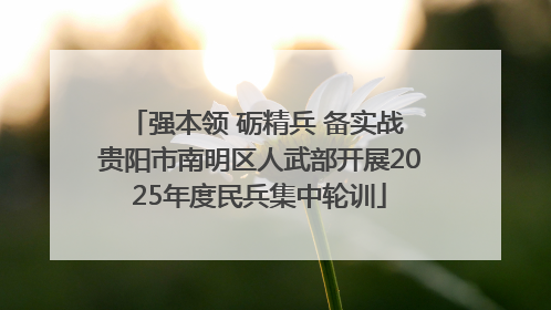 强本领 砺精兵 备实战 贵阳市南明区人武部开展2025年度民兵集中轮训