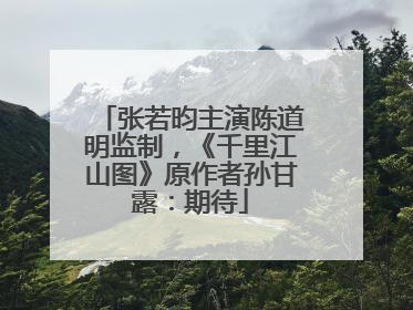张若昀主演陈道明监制，《千里江山图》原作者孙甘露：期待