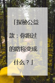 探秘公益款：你跑过的路将变成什么？