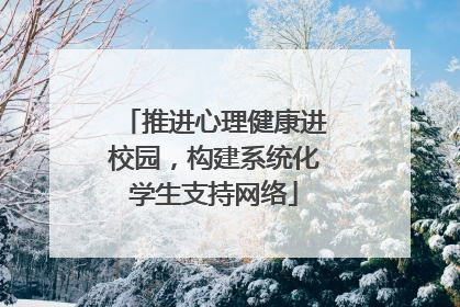 推进心理健康进校园，构建系统化学生支持网络
