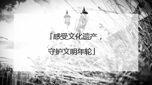 感受文化遗产，守护文明年轮