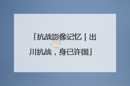 抗战影像记忆｜出川抗战，身已许国