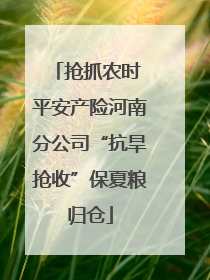 抢抓农时 平安产险河南分公司“抗旱抢收”保夏粮归仓
