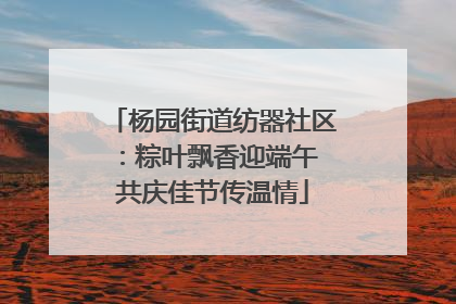 杨园街道纺器社区：粽叶飘香迎端午 共庆佳节传温情