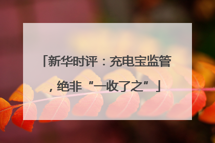 新华时评：充电宝监管，绝非“一收了之”