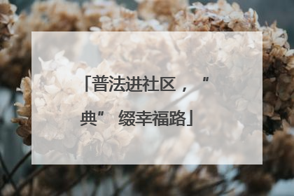 普法进社区，“典” 缀幸福路
