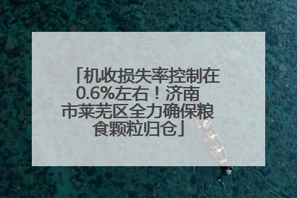 机收损失率控制在0.6%左右！济南市莱芜区全力确保粮食颗粒归仓