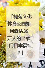 槐苑文化体育公园如何激活39万人的“家门口幸福”？