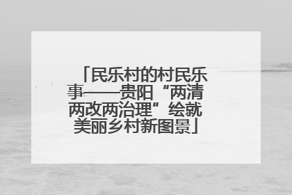 民乐村的村民乐事——贵阳“两清两改两治理”绘就美丽乡村新图景