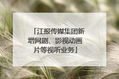 江报传媒集团新增网剧、影视动画片等视听业务