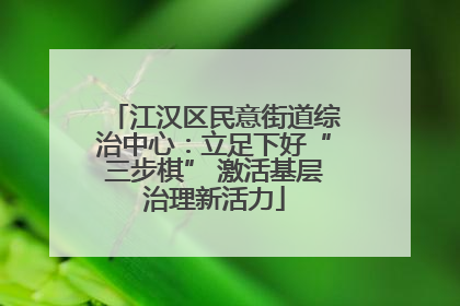 江汉区民意街道综治中心：立足下好“三步棋” 激活基层治理新活力