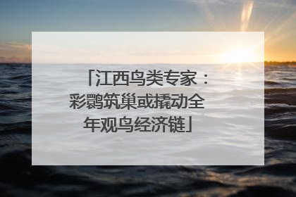 江西鸟类专家：彩鹮筑巢或撬动全年观鸟经济链