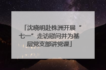 沈晓明赴株洲开展“七一”走访慰问并为基层党支部讲党课
