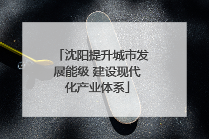 沈阳提升城市发展能级 建设现代化产业体系